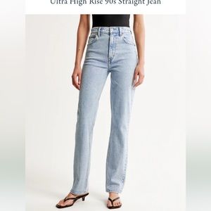 90’s Ultra High Rise Light Wash Abercrombie & Fitch Mom Jeans Curve Love